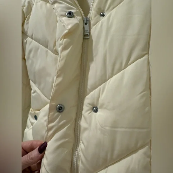 NWOT STEVE MADDEN Women's Cream Quilted Long Coat - Size XS - Picture 4 of 13